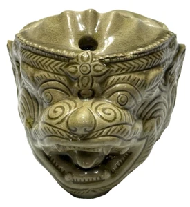 Vintage Chinesischer Foo Hundekopf Aschenbecher Weihrauch Steingut Keramik 7,5"x6"x5" - Bild 1 von 10