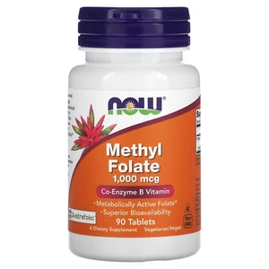 NOW Foods Methyl Folate 1000mcg 90 tablets | Co-Enzyme B Vitamin - Picture 1 of 6