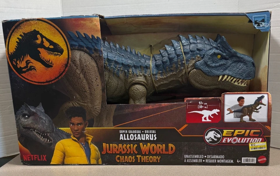 Mattel HRX53 Jurassic World Super Colossal Allosaurus Dinosaur 38'' Long