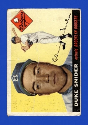 1955 Topps Set-Break #210 Duke Snider baja calidad (arruga) *GMCARDS* Foto 1 de 2