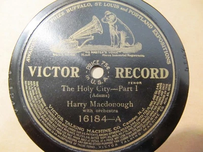 1908 Harry MacDonough tenor Stephen Adams Hymn THE HOLY CITY Victor 16184 Foto 1 de 2