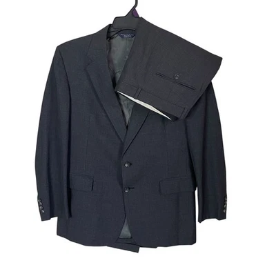 Cricketeer 2pc Suit Mens 44R Gray Pleated Pants 40x31 Two Button Wool Two Button - Image 1 of 4