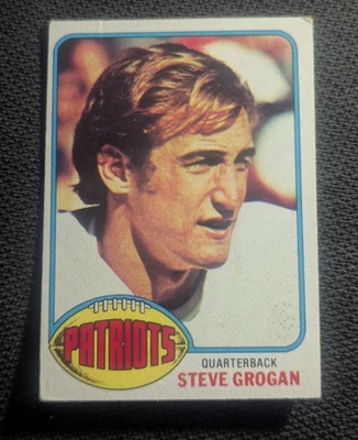 Sharp 1976 Topps #376 Steve Grogan New England Patriots Rookie Football Card-EX - Image 1 of 2
