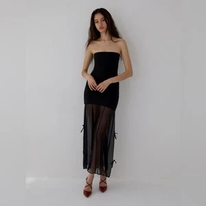 Nuevo con etiquetas Vestido Buci NYC Sin Tirantes Ajustado Metis Convertible Corbata Falda de Seda Talla Pequeña - Imagen 1 de 15