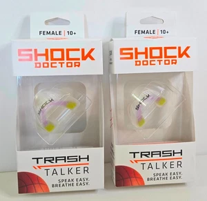 (x2) Shock Doctor Basketball Mouthguard Trash Talker, FEMALE 10+ (Clear/Purple) - Picture 1 of 3