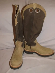 Botas altas de vaquero Justin de cuero tostado cazador de serpientes a prueba de mordeduras talla 7B - Imagen 1 de 7