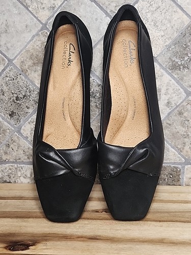 Mocassini Clarks Tilmont Dalia bassi neri scarpe eleganti in pelle taglia 10 M