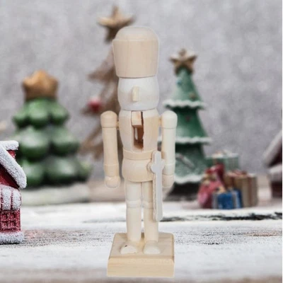 DIY Wooden Christmas Nutcracker Paintable Desktop Ornament for Office Table - Image 1 of 4