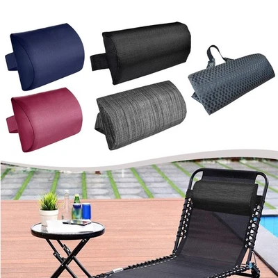 Lounge Chair Pillow with Adjustable Strap and Cooling Fabric for Summer Comfort