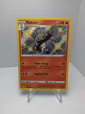 Pokemon NM Raboot Shiny Holo Rare SV016/SV122 Shining Fates Vault - Image 1 of 2