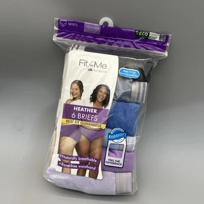 Fruit of the Loom Heather Briefs Womens Plus Size 11/3X Fit For Me 6 Pack New - Image 1 of 3