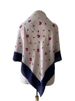 Vintage GIVENCHY Silk Scarf - Floral Print - 30x29 - Has Stains #A4 - Image 1 of 4