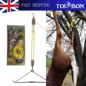 TOURBON Hunting Deer Hoist Animal Heavy Duty Lifting Hanger Tool 440 lbs Pulleys - Picture 1 of 8