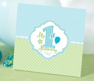 Lillian Rose 1st First Birthday Keepsake Memory Book, Blue, 7" Boy - Picture 1 of 5