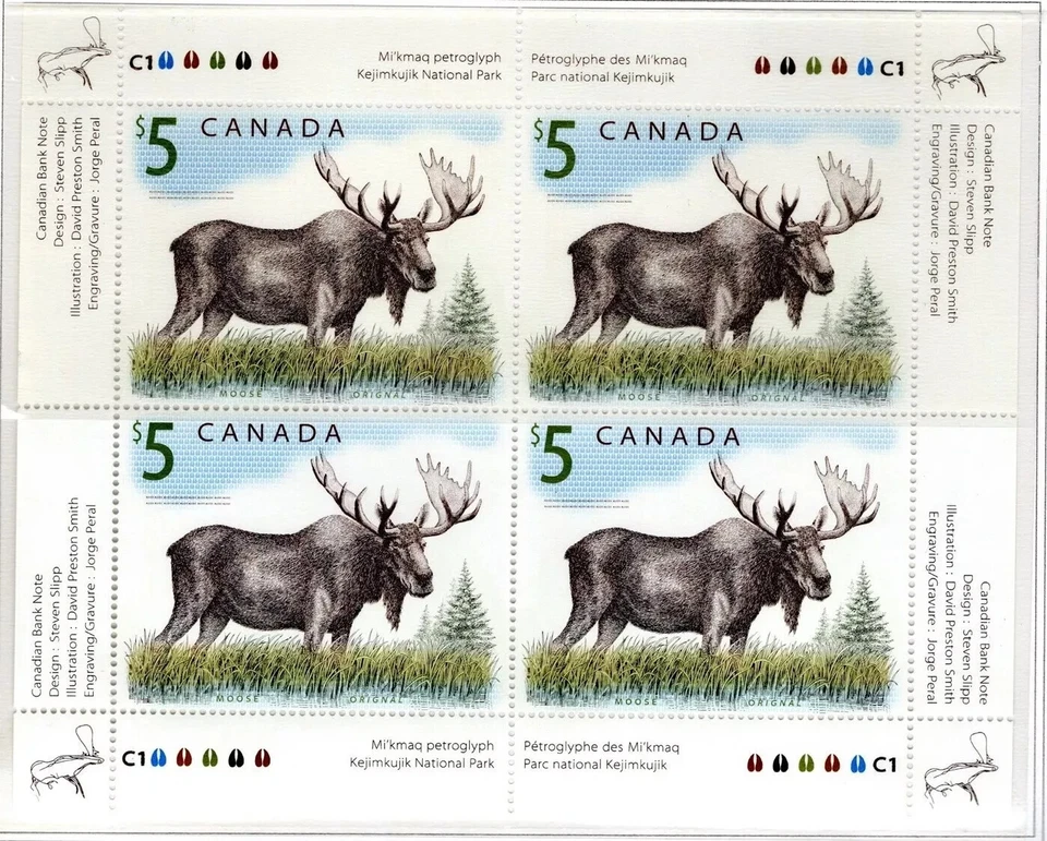 Canada - Scott #1693 - $5 Moose x4 - 2003 - Miniature Pane - MNH - Image 1 of 1