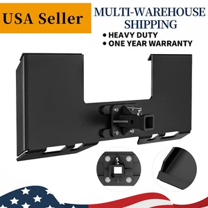 3/8" Thick Skid Steer Mount Plate W/2" Detachable Trailer Hitch Receiver Attach - Picture 1 of 7