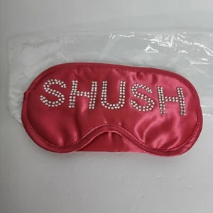 Shush Sleeping Eye Mask Bling Satin Elastic Strap Blocks Light So cute! - Picture 1 of 5