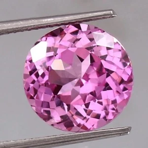10.12 Ct Natural Flawless Ceylon Pink Sapphire Round Cut Loose Gemstone - Picture 1 of 4
