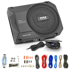 Pyle PLBX10A 10” 900W Bajo Perfil Amplificador Activo Coche Subwoofer Caja, Kit de Cableado - Imagen 1 de 4