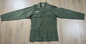 Camisa de satén del ejército de Estados Unidos de la era de la guerra de Vietnam OG-107 servicio de paracaidista alemán 15-1/2x35 - Imagen 1 de 18