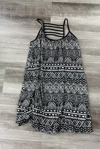 Xhilaration Black White Slip Dress M Strappy Geometric Aztec Print - Picture 1 of 3