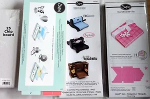 Huge Starter Lot Of 4 Sizzix XL Extension, Cutting Pads, Flower Box + Chipboards - Picture 1 of 23