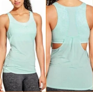 Athleta Mint Green Gel Mesh Supercharge Workout Tank Bra Top Sz Medium - Picture 1 of 4