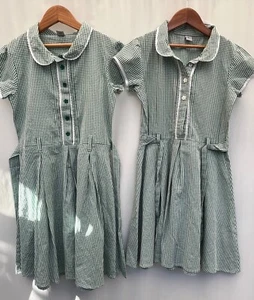 Girls Green Gingham School Summer Dress Age 11 TU - Picture 1 of 6