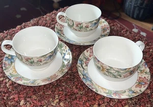 ROYAL DOULTON JACOBEAN EVERDAY TAZA PLANA Y PLATILLO/CONJUNTO Lote de 3 - Imagen 1 de 2