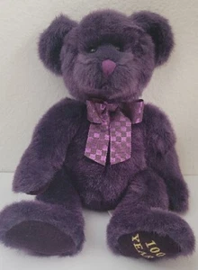 Purple Splendor Plush Teddy Bear 100 Years 13.5 X 9" - Picture 1 of 3