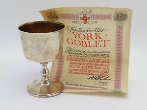 VINTAGE YORK SOLID SILVER GOBLET 1000TH ANNIVERSARY 1971 144 g WITH CERTIFICATE