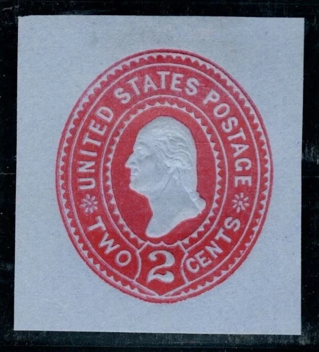 U.S. U361 2¢ Carmine on Blue - Unused C/S - SCV $55 - Image 1 of 1
