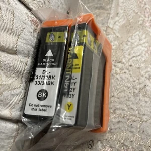 For Dell Serie DL-31/32BK DL-33/34BK  DL-31/32/33 Black &Yellow Ink  Cartridges - Picture 1 of 3