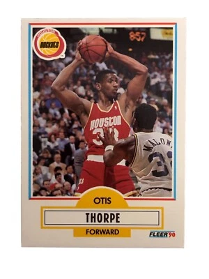 Excelente: Tarjeta coleccionable vintage 1990-91 FLEER Otis Thorpe Houston Rockets Foto 1 de 2