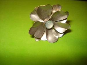 Vintage großer floraler Mondstein Ring Größe 6,5 verstellbar - Bild 1 von 3