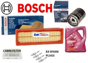 BOSCH SERVICE KIT ENGINE OILFOR FIAT 500 1.2i OIL AIR POLLEN FILTERS PLUGS & OIL - Picture 1 of 1