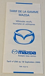 Tarif de la Gamme MAZDA au 18 septembre 2000 - Bel Etat - Imagen 1 de 3