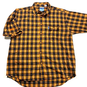 Vintage MECCA Button Up Hemd Herren XL orange kariert Kurzarm 90er Y2K Hip Hop - Bild 1 von 13