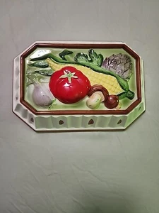 Ceramic Vegetable Design Jello Mold Wall Hanging Vintage 1980’s 8" X 11" Japan - Picture 1 of 9
