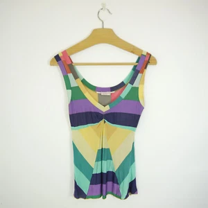 Camiseta sin mangas Nolita vintage multicolor a rayas elástica sin mangas talla S - Imagen 1 de 7