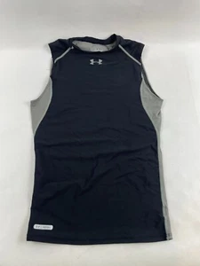 Under armour Shirt Boys Size L Black Gray Metal Activewear Round Neck Sleeveless - Picture 1 of 8