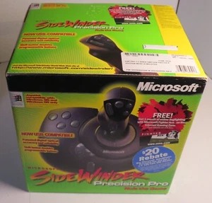 New Vintage Microsoft Side Winder Precision Pro Joystick w/CD & Docs Sealed Box - Picture 1 of 16