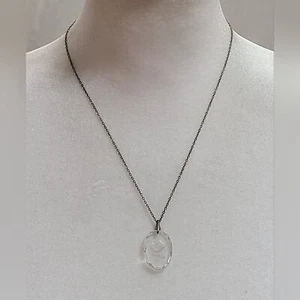 Vintage Kristall Intaglio Rose Anhänger Halskette - Bild 1 von 3