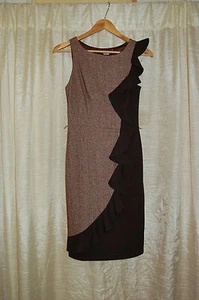 Vestido para mujer Eva Franco Anthropologie talla 2 marrón sin mangas volantes - Imagen 1 de 12