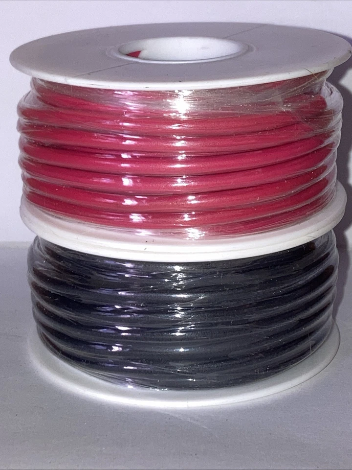 Fio de chumbo de teste Belden 20 awg vermelho e preto 5.000V 25 pés de cada cor - Imagem 1 de 1