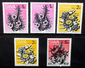 SOUTH WEST AFRICA SWA 1973-79 Plants Succulents Set of 5 MNH SG227/259 - Picture 1 of 1