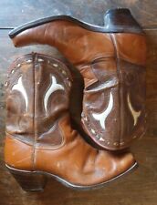 1940s Acme Three Tone, Peewee Shorty Cowboy Boots 11 1/4" SZ 9.5 - 10