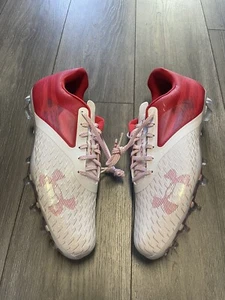 Under Armour Mens Blur Lux MC Football Cleats Red White 3023190-600 Size 15 - Picture 1 of 7