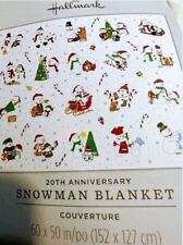 Hallmark 20th Anniversary Snowman Plush⛄️Fleece Throw New, Collectors Blanket❄️⛄