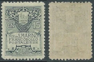 1910 SAN MARINO STEMMA 15 CENT LUSSO CERTIFICATO MNH ** - X11 - Picture 1 of 2